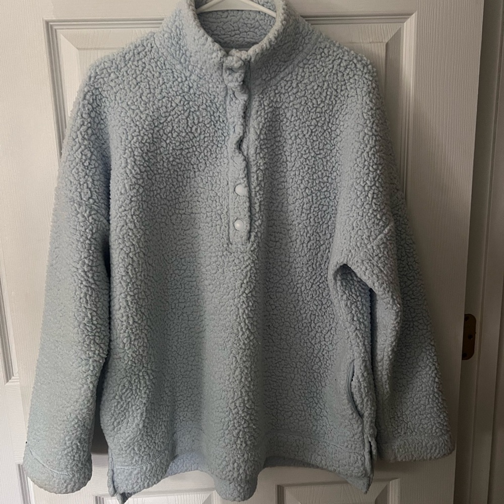 American Eagle Outfitters Light Blue Teddy Jacket